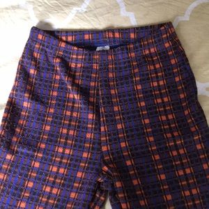 Orange and blue plaid pants